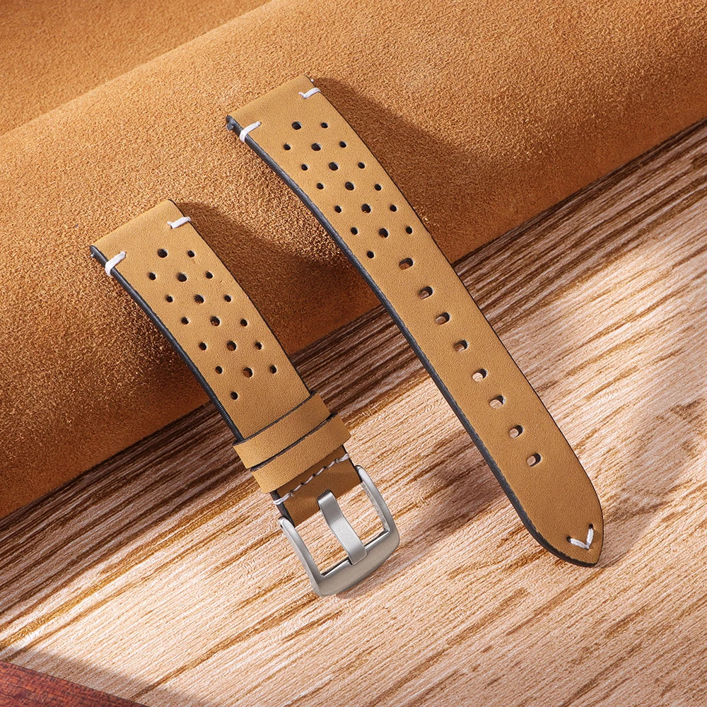 20mm 22mm Leather Strap for Samsung Galaxy Watch 7/6/5/4 40 44mm Band Vintage Bracelet for Redmi Watch 5 Lite/Active Correa Belt
