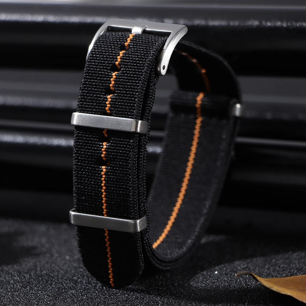 18mm 20mm 22mm Elastic Nylon Watch Strap for Seiko Army Sport Bracelet Replacement Brown Green Band Military Casual Watchband