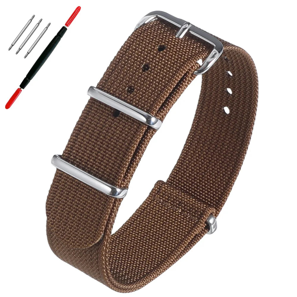 16mm 18mm 19mm 20mm 22mm 24mm Nylon Ribbed Watch Strap Band Military Casual Watchband Sport Bracelet Replacement Belt For Men