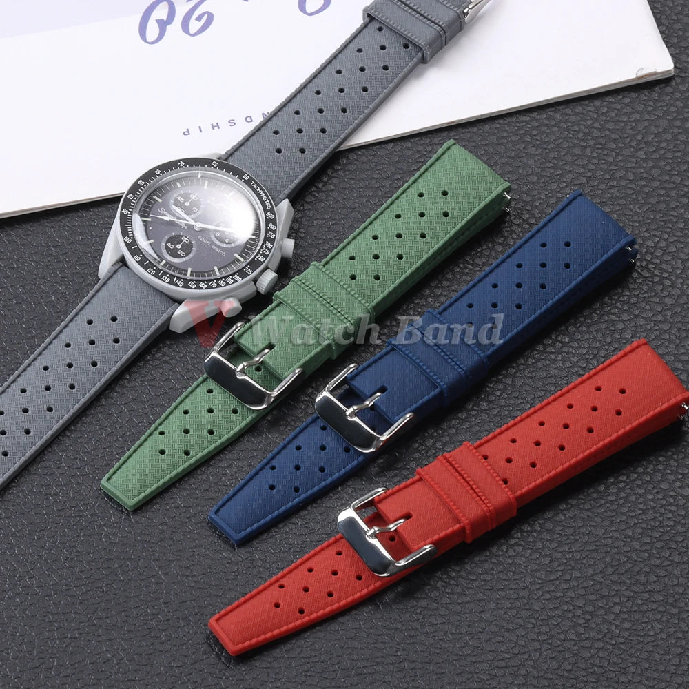 18/20/22mm Premium Grade Tropical Rubber Watch Strap for Fossil for Seiko Bands for Oris for Omega for S-eiko SRP7J1 Watch Bands