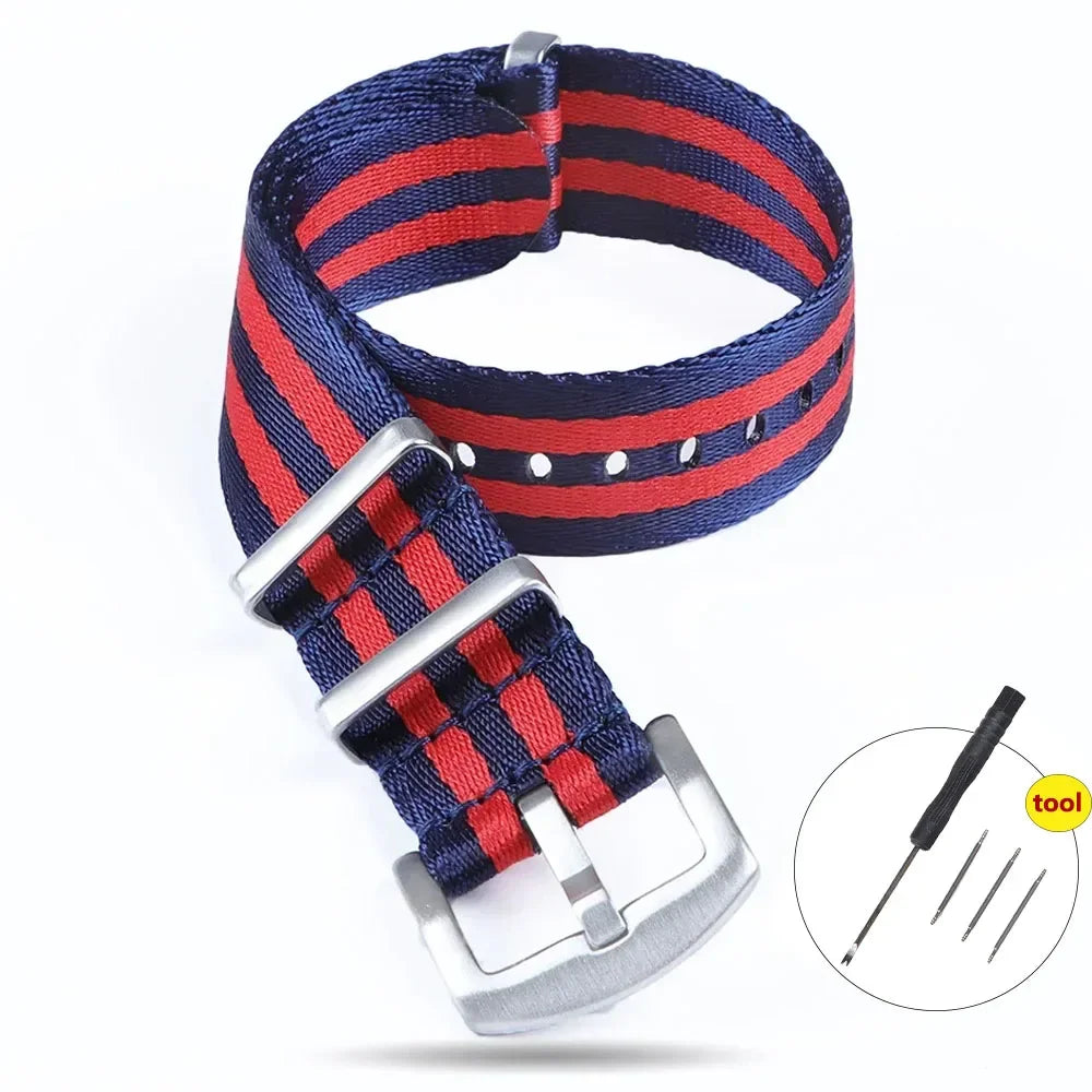 High Density Nylon Strap for Omega Seamaster 007 20mm 22mm Soft Nylon Bracelet for Seiko Military Watchband for Samsung Galaxy