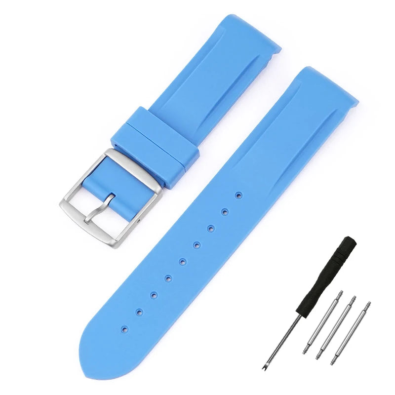 Curved End Rubber Watchband 20mm for Omega for Moonswatch Men Women Waterproof Sports Watch Strap Band For Brand Watches