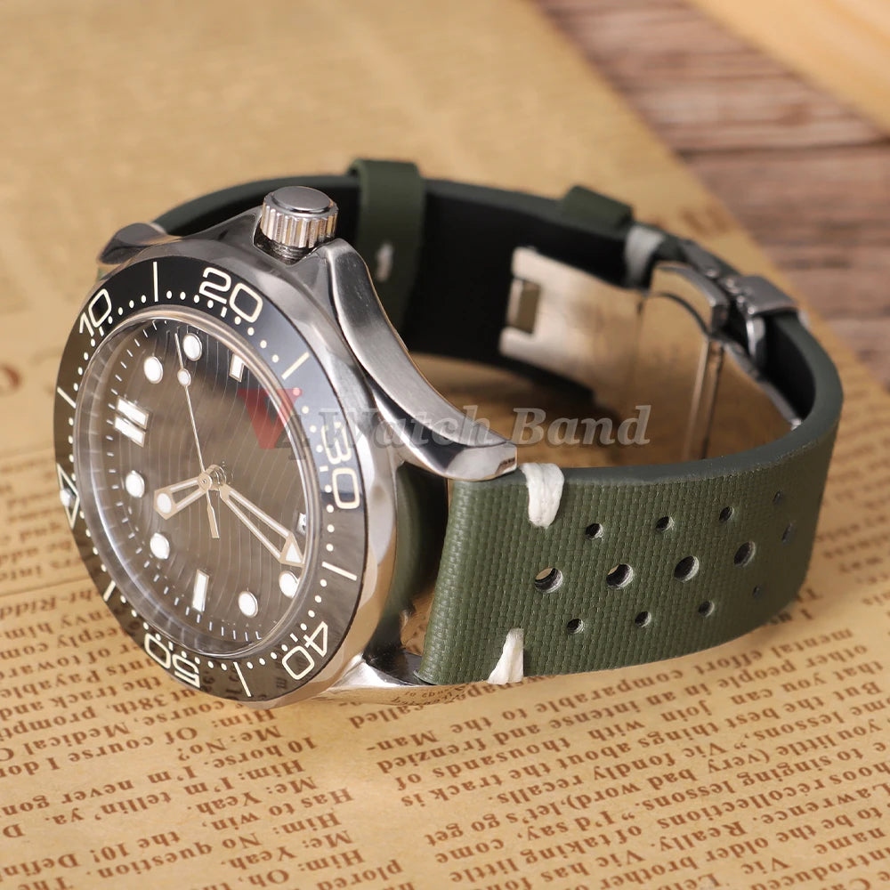 Quick Release Nylon Sailcloth Watch Strap 18mm 20mm 22mm Bracelet with Butterfly Buckle Band for Omega for Seiko Watchband