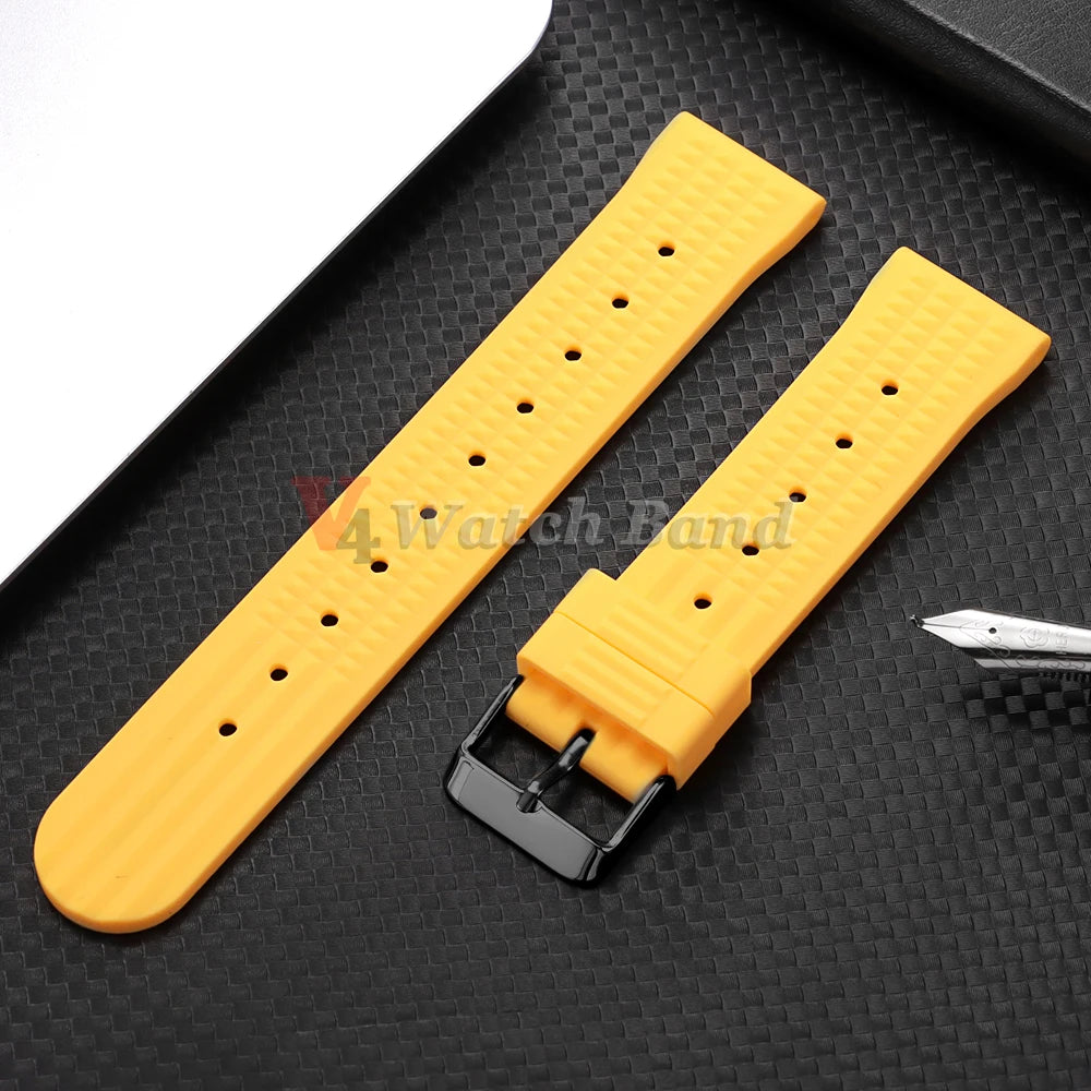 Premium Rubber Band for Seiko Watch Strap 20mm 22mm Flat-end Universal Silicone Rubber Bracelet Wrist Strap Soft for Smartwatch