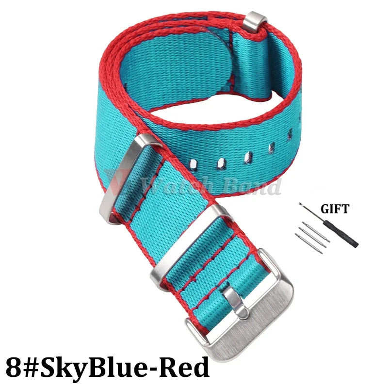 Nylon Strap for Omega Seamaster 007 20mm 22mm Soft Nylon Bracelet for Seiko Wristband Military Watchband for Samsung Watch 3/4/5