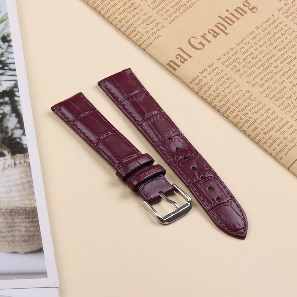 18mm 20mm 22mm 24mm Genuine Leather Watchband Crocodile Pattern Straps Mens Replacement Universal Bracelet