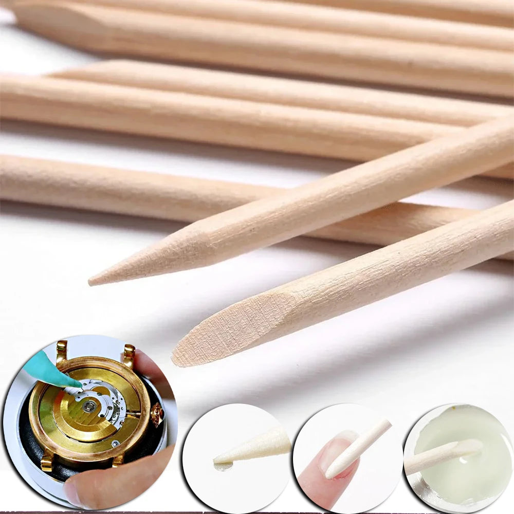 1set Watch Repair Solid Wood Cleaning Stick Mud Willow Wood Stick Suitable for Movement Repair Dial Cleaning Tool Wooden Strip