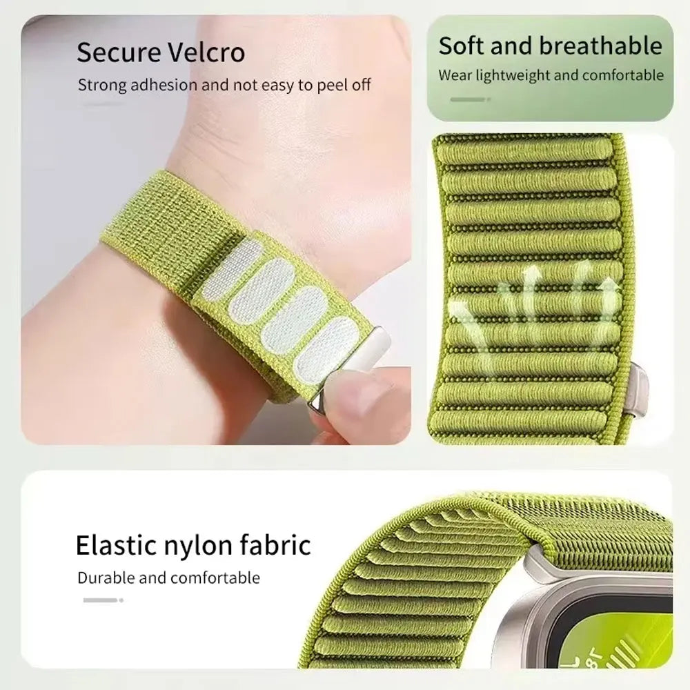 Sport Band For Apple Watch 11 10 42mm 46mm Ultra 3 49mm Nylon Loop Strap For Iwatch SE 3 40 44mm 9 2 8 7 38/41mm 45mm Watchand