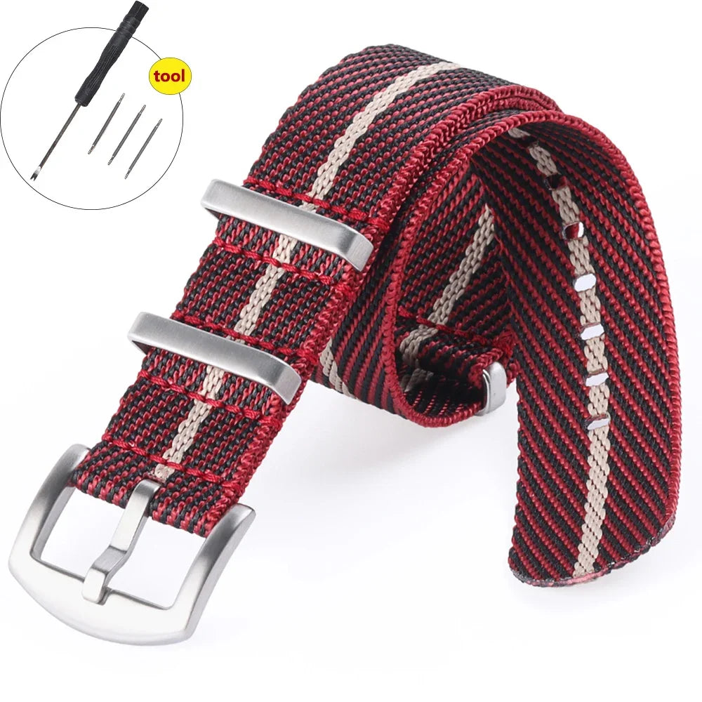 High Density Nylon Strap for Omega Seamaster 007 20mm 22mm Soft Nylon Bracelet for Seiko Military Watchband for Samsung Galaxy