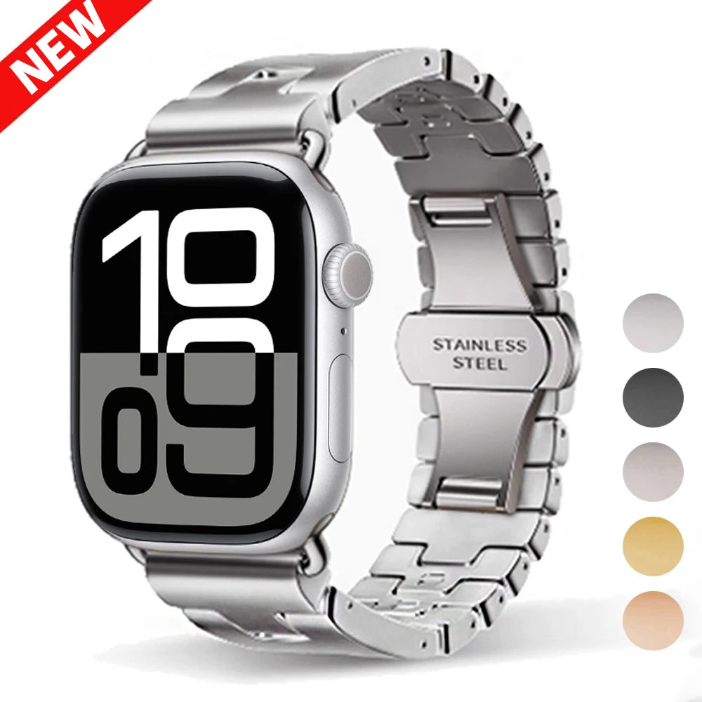 Stainless Steel Band For Apple Watch Series 10 46 42mm Strap Business Bracelet Accessories For Iwatch 9 8 Ultra 49mm 44/45/38mm