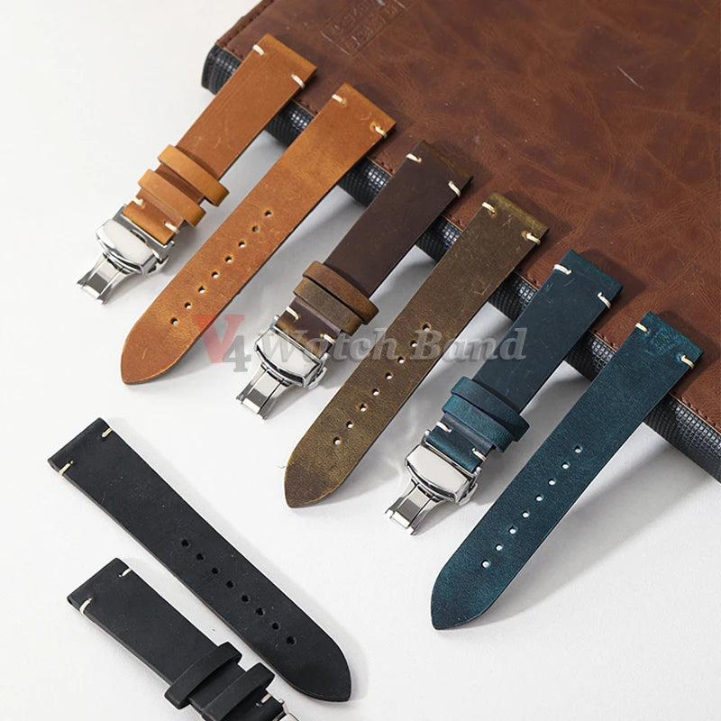 Calfskin Leather Bracelet for Omega for Seiko Watch Band Brown 18 20 21 22 24mm Wrist Strap for Casio for Rolex Watch Accessory