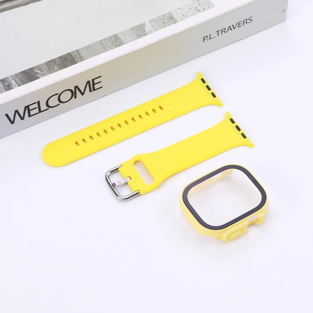 PC Cover Band For Apple Watch Series 10 42 46mm Ultra 49mm Strap Protector Case Smartwatch Accessory For Iwatch 9 8 41 44 45mm
