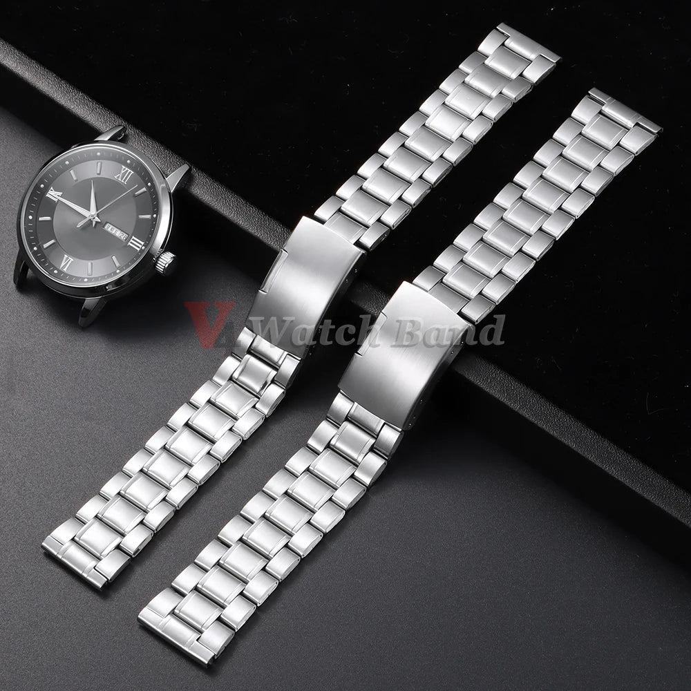 Universal Adjustable Watchband for Rolex Diving Metal Belt Bracelet for Omega 18/20/22mm Solid Stainless Steel Strap for Seiko