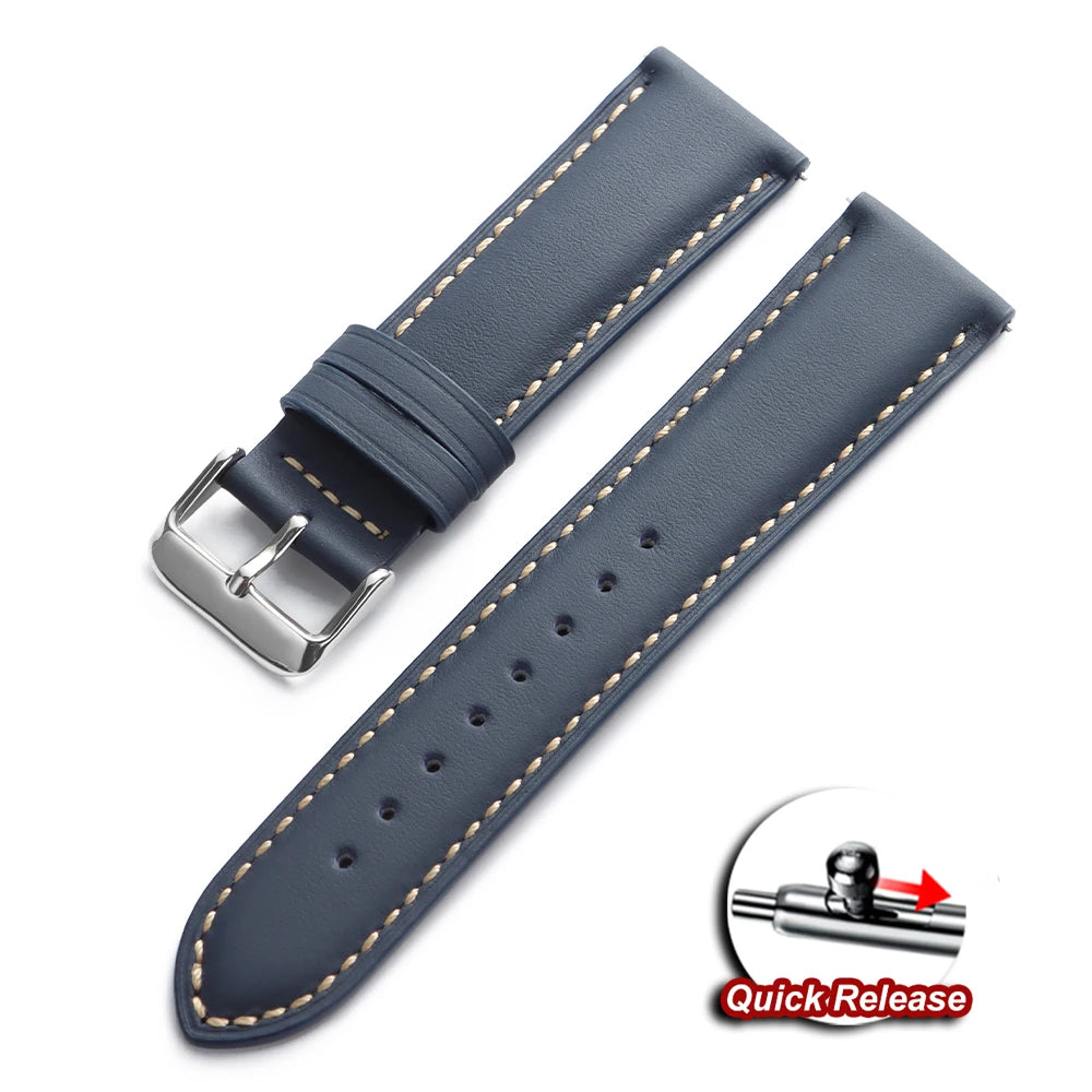 18mm 20mm 22mm Vintage Brown Strap for Omega Bracelets Quick Release Watch Band Genuine Leather Watch Strap for Seiko Replace