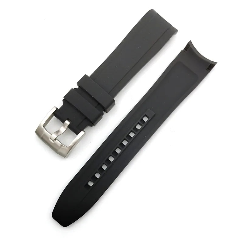 Curved End Watch Band for MoonSwatch Silicone Straps for Citizen 20mm 22mm Arc Rubber Sport Bracelet for Rolex Curved Straps