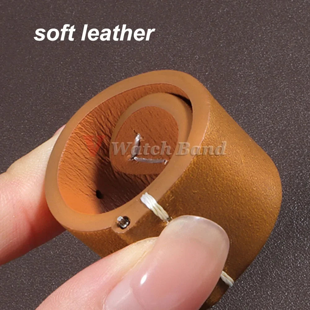 18mm 20mm 22mm Vintage Oil Wax Leather Watchband 19mm 21mm 24mm Wristband Stitching Cowhide Strap for Omega for Seiko Watch Band