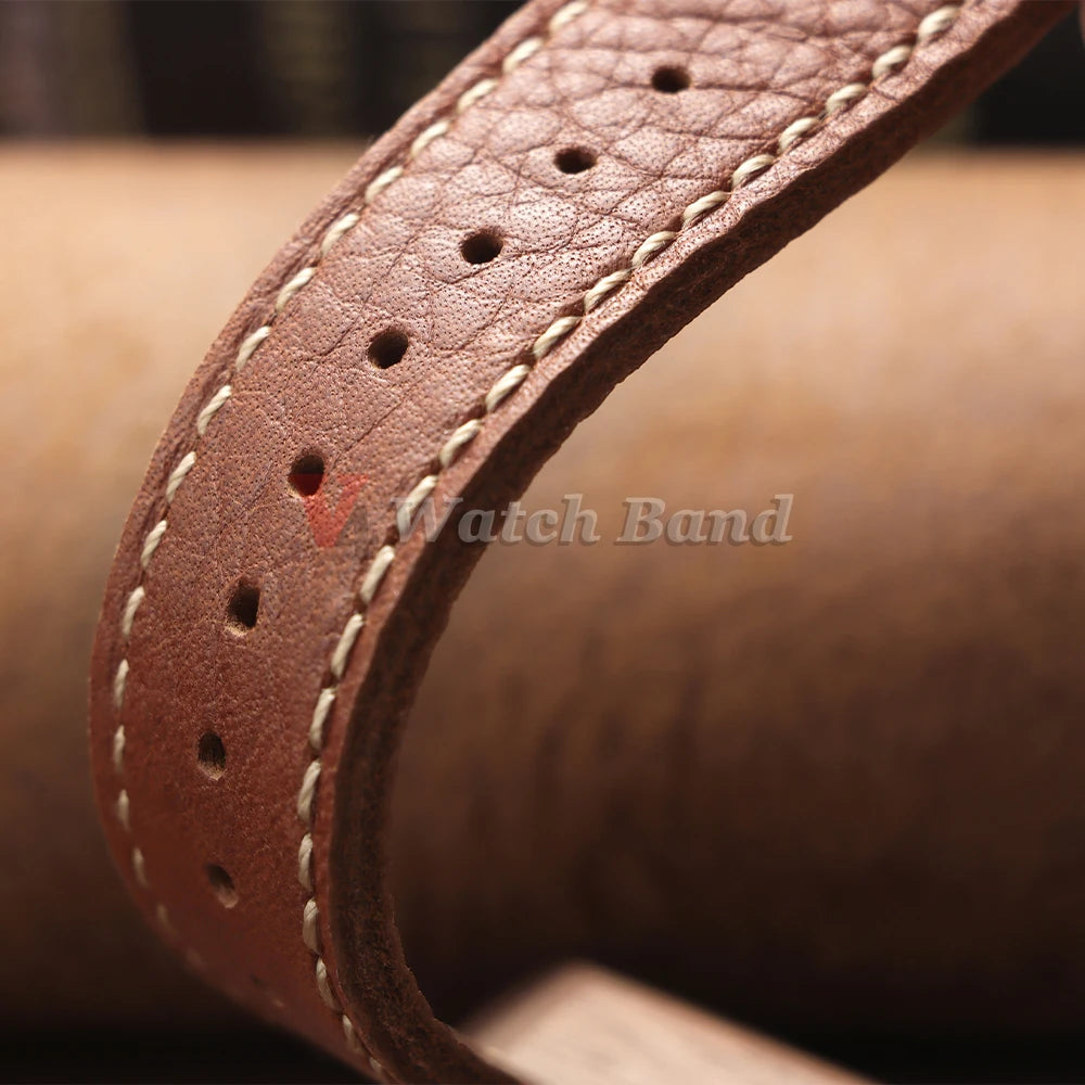 Genuine Cowhide Watch Strap for Samsung Galaxy Watch 6 5 4 Soft Dark Brown Retro Wristband for Seiko 20mm 22mm 24mm Bracelet