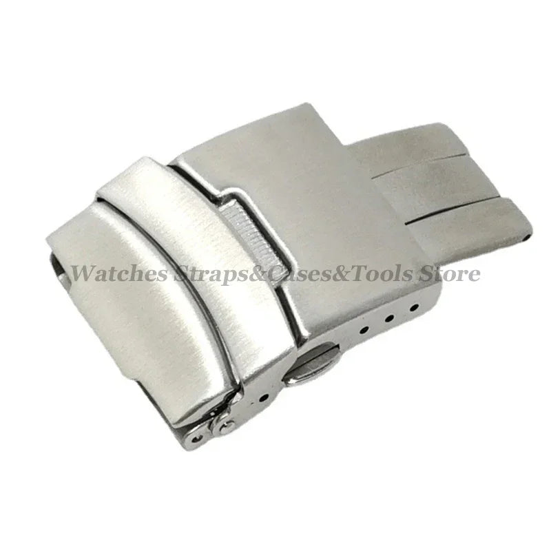 Solid Watch Buckle for Seiko Diving Style Stainless Steel Watch Clasp 18mm 20mm 22mm 24mm Metal Folding Button Watch Accessories
