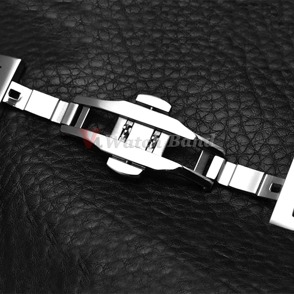 12/13/14/15/16/17/18/19/20/21/22/23/24mm Curved End Universal Strap Solid Stainless Steel Watch Bands for Tissot Butterfly Clasp