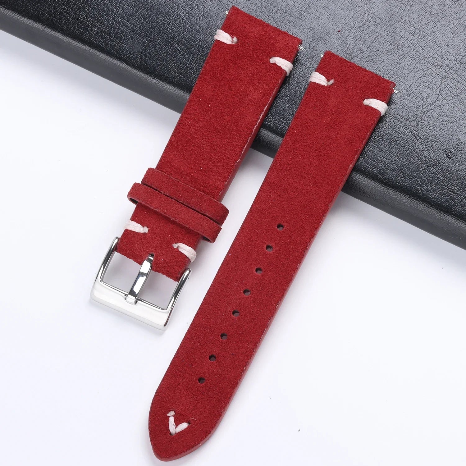 Suede Genuine Leather Watchband for Seiko Quick Release Watchband Accessories Vintage Handmade  High Quality  Strap 18 20mm 22mm