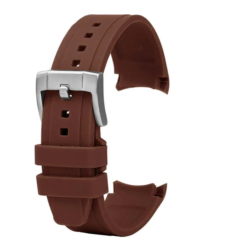 20mm Curved Rubber Watch Strap for Omega for Swatch for Moonswatch Soft Waterproof Sport Wrist Bracelet Women Men Accessories