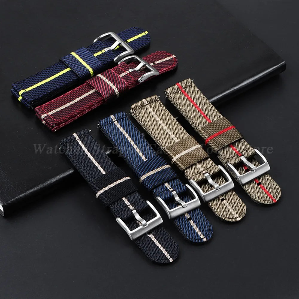 20mm 22mm Nylon Watch Strap Thicken Watchband Fabric for Military Wristband for Tudor for Seiko Canvas Replacement Watch Straps